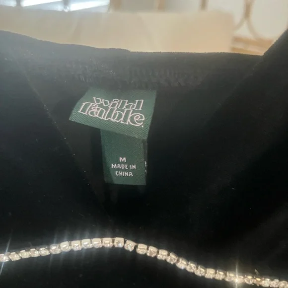 Velvet mini tank dress with rhinestones - Picture 3 of 3